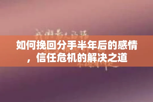 如何挽回分手半年后的感情，信任危机的解决之道