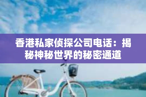 香港私家侦探公司电话：揭秘神秘世界的秘密通道
