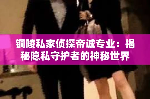 铜陵私家侦探帝诚专业：揭秘隐私守护者的神秘世界