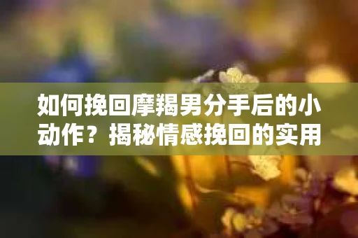 如何挽回摩羯男分手后的小动作？揭秘情感挽回的实用策略