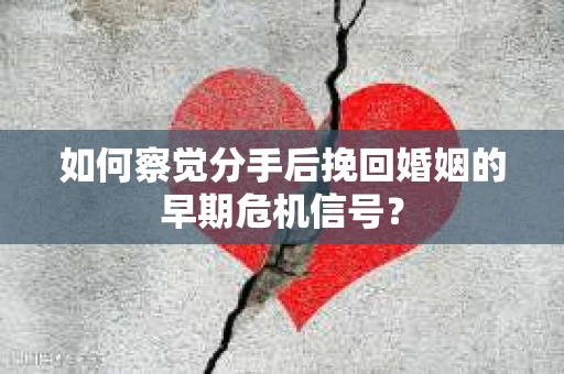 如何察觉分手后挽回婚姻的早期危机信号？
